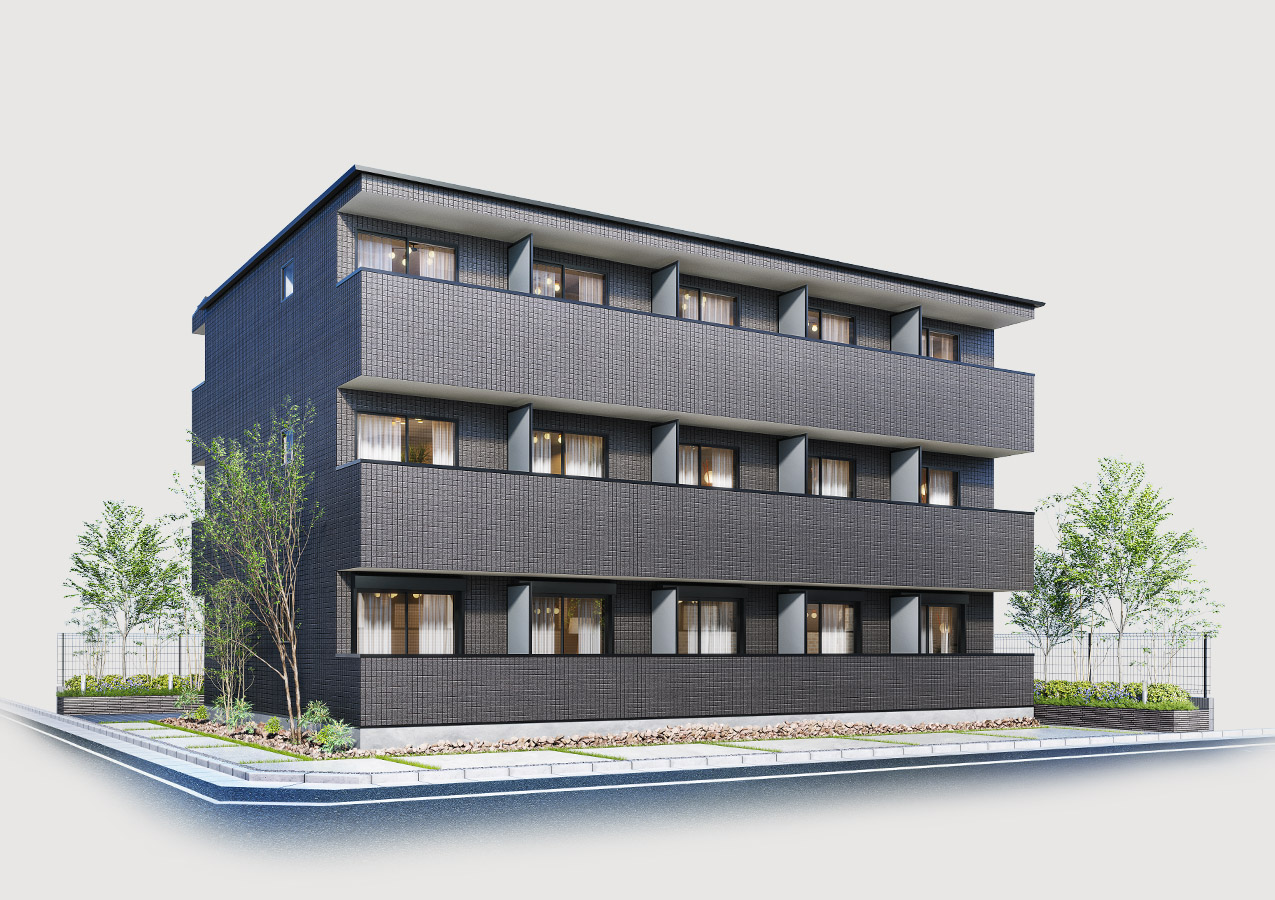 マンション・アパートの外観3DCG制作実例